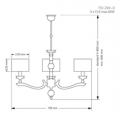 Люстра Kutek MOOD TIV-ZW-3 (N)