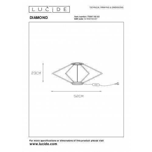 Настольная лампа Lucide DIAMOND 73507/52/02