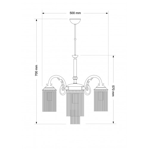 Люстра Kutek FIORE FIO-ZW-3+1(P)