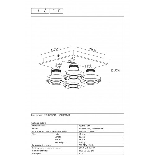 Спот Lucide LANDA 17906/21/31