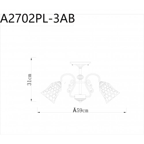 Светильник потолочный Arte Lamp NICOLE A2702PL-3AB