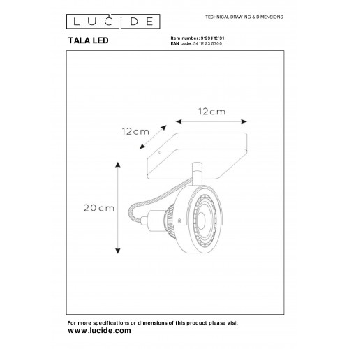 Спот Lucide TALA LED 31931/12/31