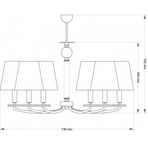 Люстра Kutek ROSSANO ROS-ZW-6(BN/A)