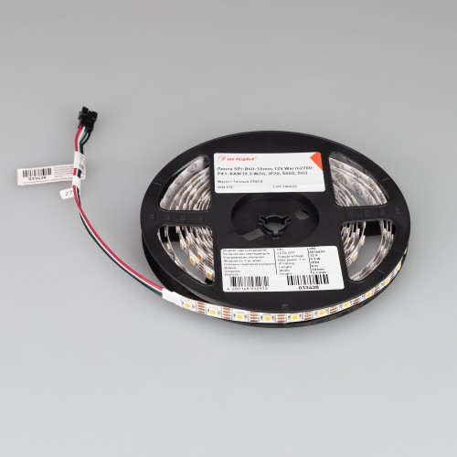 Светодиодная лента SPI-B60-10mm 12V Warm2700-PX1-RAM (9.3 W/m, IP20, 5060, 5m) (Arlight, бегущий огонь)