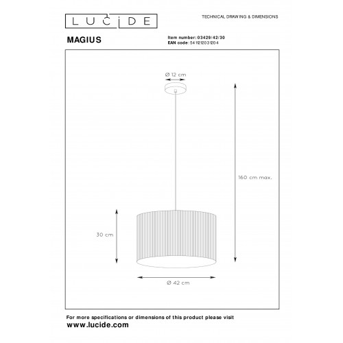 Подвесной светильник Lucide MAGIUS 03429/42/30