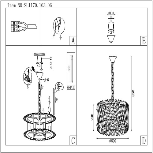 Люстра подвесная ST Luce Fabio SL1170.103.06