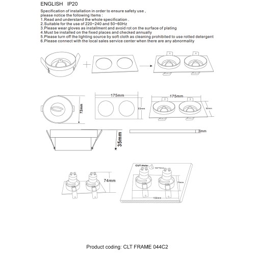 Декоративная рамка Crystal Lux CLT 044 CLT FRAME 044C2 WH