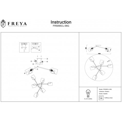 Потолочный светильник Freya Isabella FR5095CL-06G