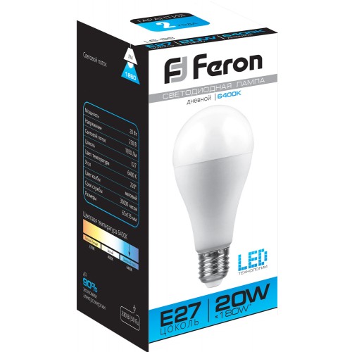 Светодиодная лампа Feron E27 20W 6400K 25789