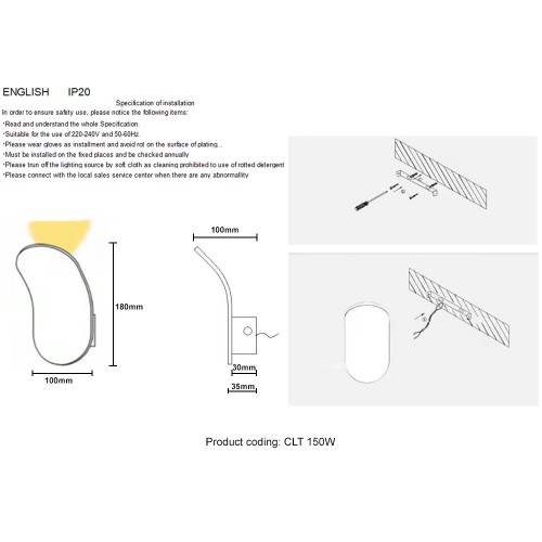 Бра Crystal Lux  CLT 150W BL