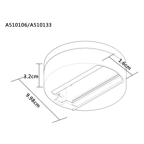 Шинопровод (трек) одноместный Arte Lamp track accessories A510133