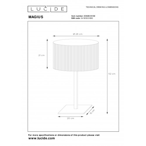 Настольная лампа Lucide MAGIUS 03529/81/30