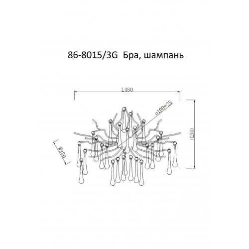 Бра Garda Decor Капли 86-8015/3G