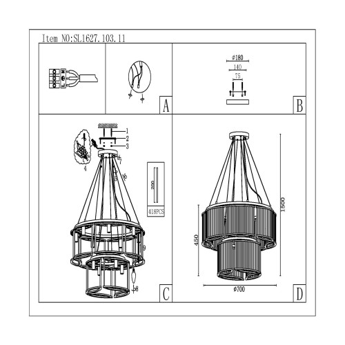 Люстра подвесная ST Luce Velletri SL1627.103.11