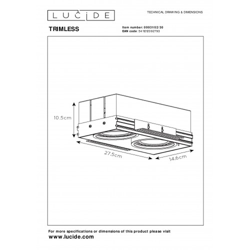 Встроенный светильник Lucide TRIMLESS 09931/02/30