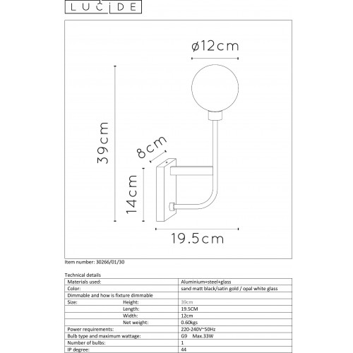 Бра Lucide BEREND 30266/01/30