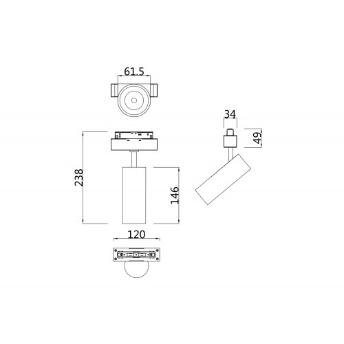 Трековый светильник Maytoni Track lamps TR019-2-15W4K-B