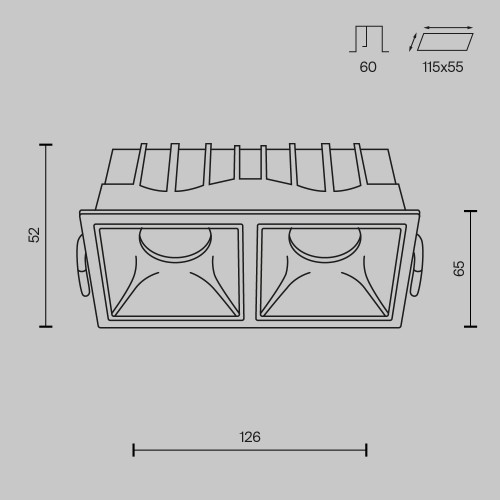 Встраиваемый светильник Technical DL043-02-10W4K-D-SQ-W