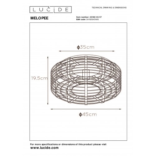 Потолочный светильник Lucide MELOPEE 45148/45/37