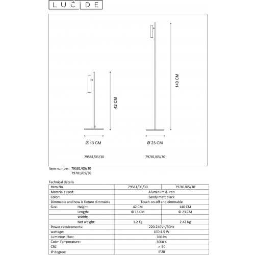 Торшер Lucide PHILON 79781/05/30