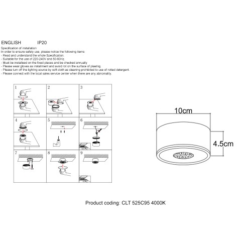 Светильник потолочный Crystal Lux CLT 525C95 BL 4000K