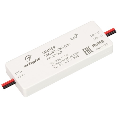 Диммер SMART-UNI-DIM (12-24V, 1x5A, 2.4G) (Arlight, IP20 Пластик, 5 лет)