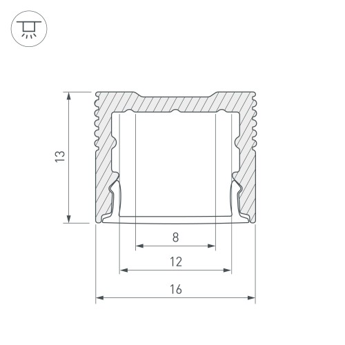 Профиль SL-SLIM-H13M-3000 ANOD Arlight 036039