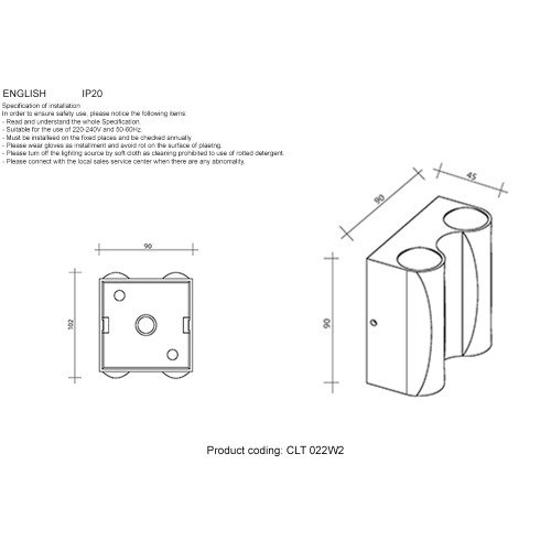 Бра Crystal Lux CLT 022 CLT 022W2 WH 4000K