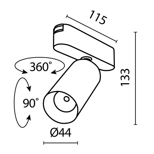 Трековый светильник Maytoni Technical TR103-1-12W4K-M-B