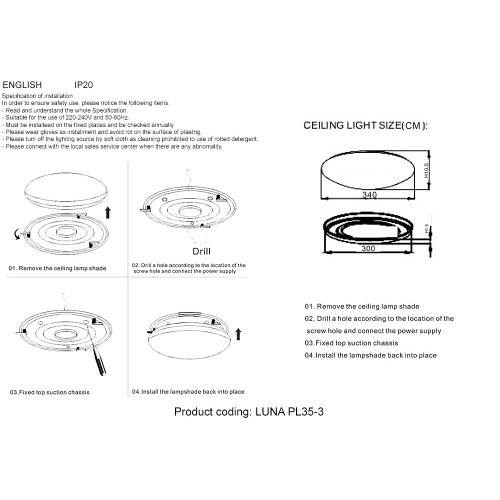 Светильник Crystal Lux LUNA LUNA PL35-3