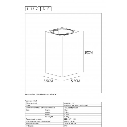 Спот Lucide DELTO 09916/06/31