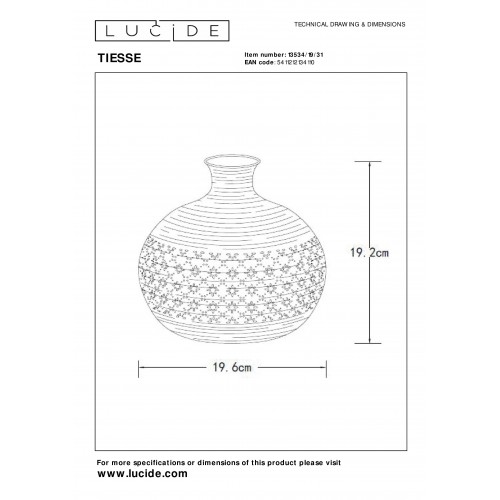 Настольная лампа Lucide TIESSE 13534/19/31