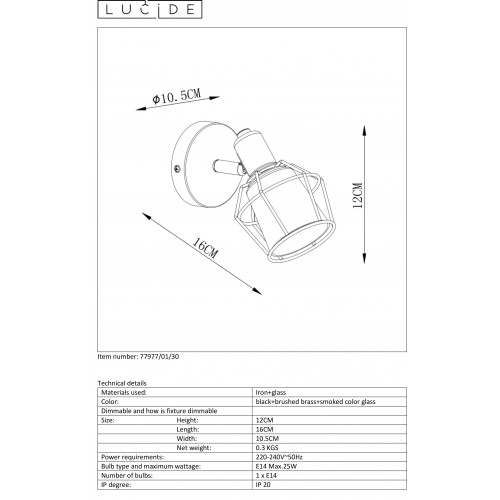 Спот Lucide NILA 77977/01/30