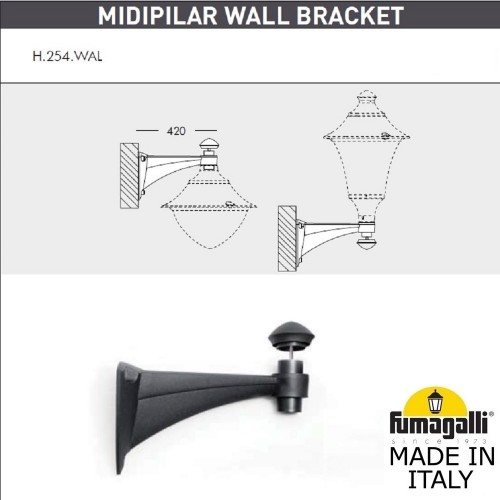 Уличный настенный светильник Fumagalli GINO F50.254.000.AXE27