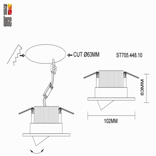 Встраиваемый светильник ST Luce 10W ST705.448.10