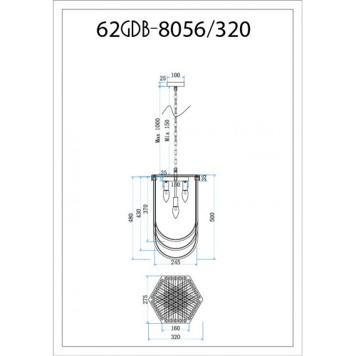 Люстра Garda Decor Marino 62GDM-8056-320