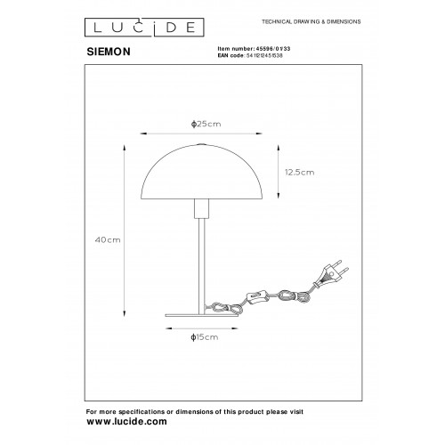 Настольная лампа Lucide SIEMON 45596/01/33