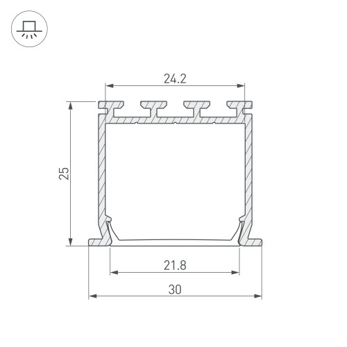 Профиль PLS-LOCK-H25-FS-3000 ANOD Arlight 023386