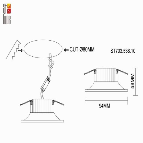 Встраиваемый светильник ST Luce 10W ST703.538.10