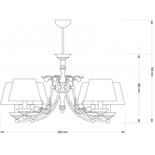 Люстра Kutek CASAMIA ABAZUR CAS-ZW-6(P/A)