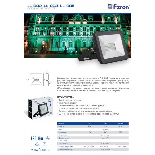 Светодиодный прожектор Feron LL-902 32210