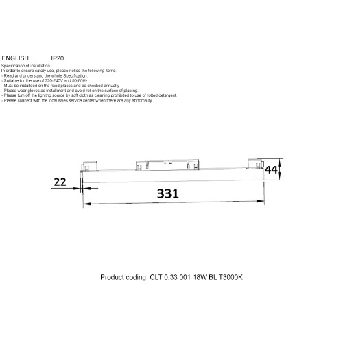 Светильник трековый магнитный Crystal Lux CLT 0.33 001 18W BL T3000K