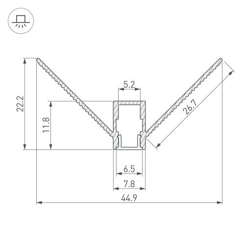 Профиль ARH-DECORE-S6-EXT-2000 ANOD внешний Arlight 034973