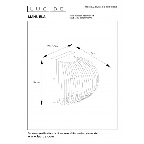 Бра Lucide MANUELA 78274/01/33