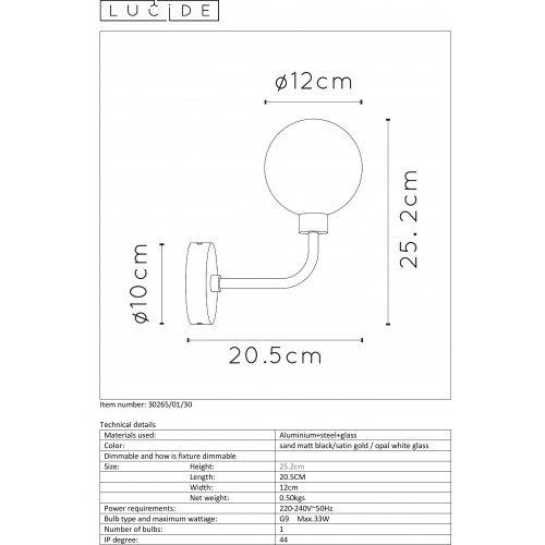 Бра Lucide BEREND 30265/01/30