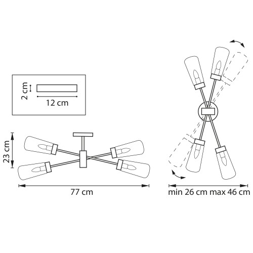 Настенно-потолочный светильник с универсальным креплением Lightstar Crotone 690643