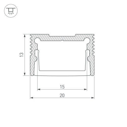 Профиль SL-SLIM20-H13-3000 ANOD Arlight 036036