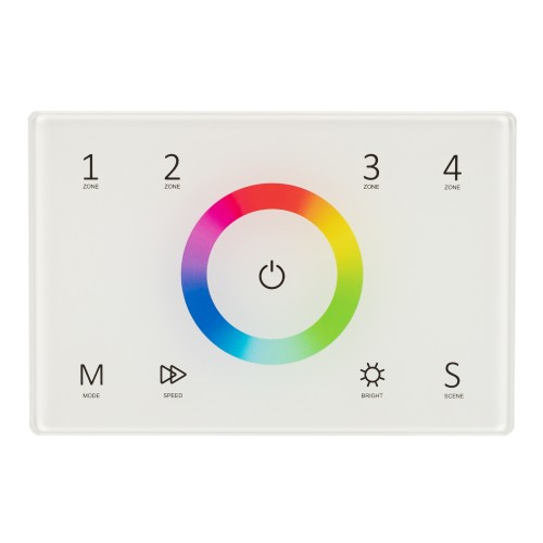 Панель Sens SMART-P83-RGB White (230V, 4 зоны, 2.4G) (Arlight, IP20 Пластик, 5 лет)