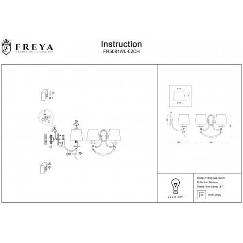 Бра Freya Ariana FR5081WL-02CH