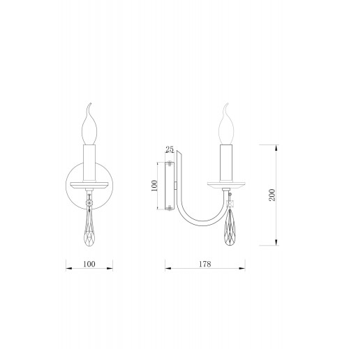 Бра Freya Crystal Forte FR1006WL-01G